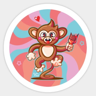 trippy drippy - Cute dark animal monkey Sticker